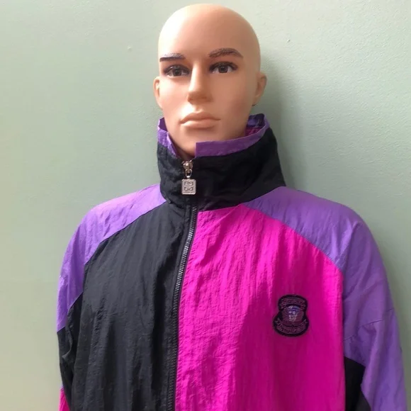 GIVENCHY Size XL Black/Purple/Magenta Athletic Wear/Jacket & Pants w/COA